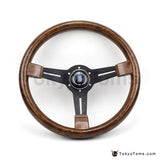 14" 350mm Torino Steering Wheel Wooden Texture Flat [TokyoToms.com]