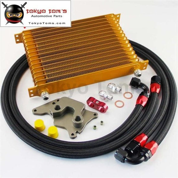15 Row 262Mm An10 Trust Oil Cooler Kit Fits For Bmw Mini Cooper R56 Supercharger Black/gold/blue