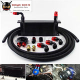 16 Row 248mm AN10 Universal Engine Oil Cooler British Type+M20Xp1.5 / 3/4 X 16 Filter Relocation+3M AN10 Oil Line Kit  Black CSK PERFORMANCE