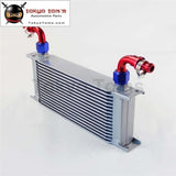 16 Row AN10 Universal Aluminum Engine Transmission 248mm Oil Cooler British Type W/ Fittings Kit Silver