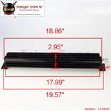 18 Inch Aluminum Finned Transmission Double Pass Oil Cooler Universal Fit Black / Silver