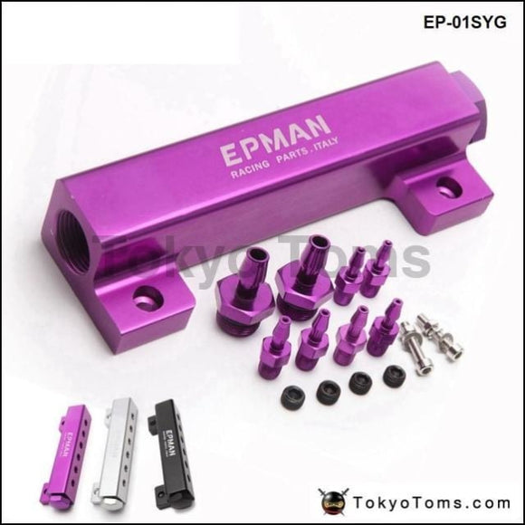 1/8 Npt 6 Port Vacuum Manifold Kit Fit Turbo Boost Intake For Bmw Purple Parts