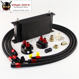 19 Row 248Mm An8 Universal Engine Transmission Oil Cooler British Type + Filter Adapter Kit