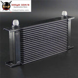 19 Row An10 10An Universal Aluminum Engine Transmission Racing Oil Cooler Mocal Style Black / Silver