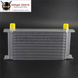 19 Row An10 10An Universal Aluminum Engine Transmission Racing Oil Cooler Mocal Style Black / Silver