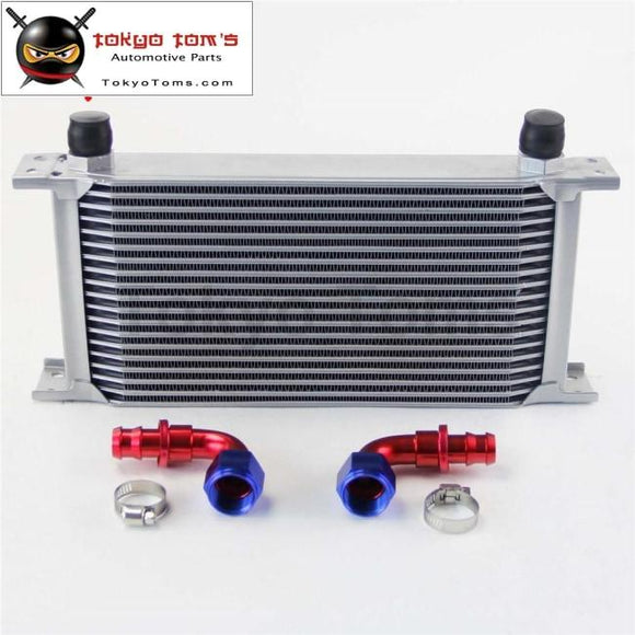 19 Row An10 Universal Aluminum Engine Transmission 248Mm Oil Cooler British Type W/ Fittings Kit