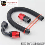 1Ft An12 Stainess Steel Braided Oil Fuel Hose+ 90 Deg & Straight Swivel Fittings