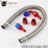 1Ft An6 Stainess Steel Braided Oil Fuel Hose+ 90 Deg & Straight Swivel Fittings