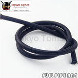 1M 3 Ft 4An Nylon Steel/ Stainess Braided Fuel Oil Gas Hose Line An 4 -4 Black / Silver