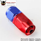 1X Universal An6 Straight Swivel Oil/fuel Line Hose End Fitting Adapter Bk / Bl