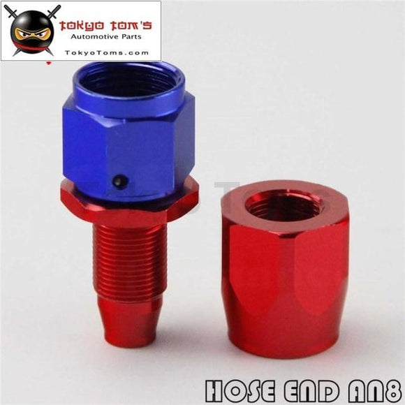 1X Universal An8 Straight Swivel Oil/fuel Line Hose End Fitting Adapter Bk / Bl