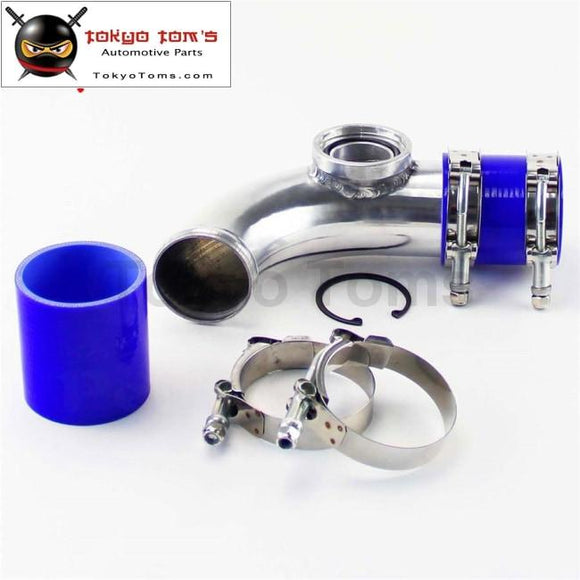 2.25 57Mm 90 Degree Sqv Blow Off Valve Adapter + Clamps Kit+ Silicone Hose Red / Black /blue