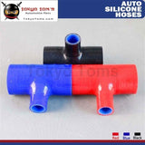 2.25" T Piece Silicone Hose 57mm T Shape Tube Pipe 25mm ID T Spout L=130mm 1Pcs Black / Red / Blue