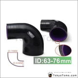 2.5-3 63Mm-76Mm 4-Ply Silicone 90 Degree Elbow Reducer Hose Black For Bmw E39 Android