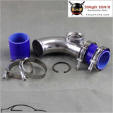 2.5" 63mm 90 Degree  Ssqv Blow Off Valve Adapte Aluminum Pipe+ Silicone Blue+Clamps