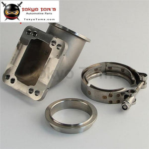 2.5 Vband 90Degree Stainess Ss Cast Turbo Elbow Adapter Flange+Clamp For T3 T4 Turbocharger Aluminum