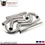 2 51Mm Universal 8Pcs Turbo Intercooler Pipe Piping+ Silicone Hose T-Clamp Kit Aluminum Piping