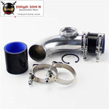 2.75 70Mm 90 Degree Sqv Blow Off Valve Adapter + Clamps Kit+ Silicone Hose Red/ Black /blue Aluminum