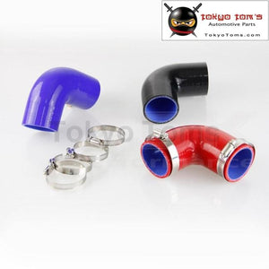 2 To Inch 90 Degree Hose Turbo Silicone Elbow Coupler Pipe 51Mm+Clamps
