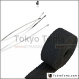25 Black Turbo Manifold Heat Exhaust Thermal Wrap & Stainless Ties For Honda Toyota Healey Vw Golf