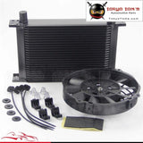 25 Row An8 Engine Oil Cooler / Filter Adapter Hose Kit + 7 Electric Fan