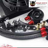 25 Row An8 Engine Oil Cooler / Filter Adapter Hose Kit + 7 Electric Fan