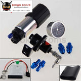 255 Lph Efi Fuel Injection Pump/tank +140 Psi Pressure Regulator+Oil Gauge Kit Black/blue/red