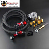 28 Row An10 Engine Oil Cooler British Type + M20*1.5 Thermostat Filter Adapter 80 Degree Kit Black