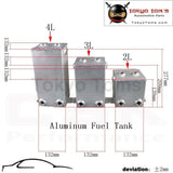2L Universal Drawing Polishing Naluminum Swirl Pot Fuel Surge Tank 2 Litre With Fittings Black /