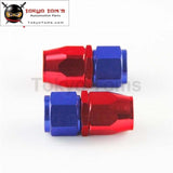2Pcs 10An Straight 0 Degree Swivel Hose End Fitting/oil Fuel Line Adapter Blue / Black