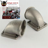 2Pcs 76Mm 3.0 Vband 90 Degree Cast Turbo Elbow Adapter Flange For T3 T4 Turbocharger Aluminum Piping
