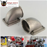 2Pcs 76Mm 3.0 Vband 90 Degree Cast Turbo Elbow Adapter Flange For T3 T4 Turbocharger Aluminum Piping