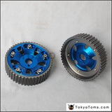 2Pcs Adjustable Cam Gears Pulley Timing Gear For Toyota Supra 1Jz 2Jz Te In & Ex (Red Blue)