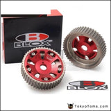 2Pcs Adjustable Cam Gears Pulley Timing Gear For Toyota Supra 1Jz 2Jz Te In & Ex (Red Blue)
