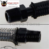 2Pcs Aluminum 1/4 Npt Male Straight To 3/8 Hose Barb Nipple An6 Fitting 2 Pieces Black