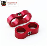 2Pcs An -10 An10 19Mm Braided Hose Separator Clamp Fitting Adapter Bracket Red