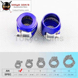 2Pcs An4 13Mm Id Fuel Hose Line End Cover Clamp Finisher Fitting Blue/black