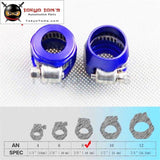 2Pcs An8 18Mm Id Fuel Hose Line End Cover Clamp Finisher Fitting Blue/black