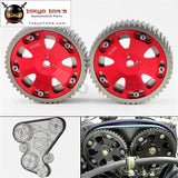 2Pcs Cam Gear Pulley Kit Fit For Mitsubishi Lancer Evo 1-9 Eclipse Dsm 4G63 Red