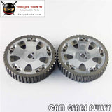 2Pcs Cam Gear Pulley Kit Fit For Mitsubishi Lancer Evo 1-9 Eclipse Dsm 4G63 Silver