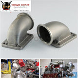 2Pcs Stainess Ss 2.5 Vband 90 Degree Cast Turbo Elbow Adapter Flange For T3 T4 Turbocharger Aluminum