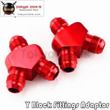 2Pcs X An10 An-10 Inlet 10An Outlet Y Block Car Aluminum Fittings Adapter Red/blue/black