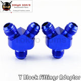 2Pcs X An10 An-10 Inlet 10An Outlet Y Block Car Aluminum Fittings Adapter Red/blue/black