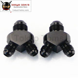 2Pcs X An8*an6*an6 Y Block Y-Shape Male To Reducer Fittings Adaptor Black