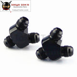 2Pcs Xan8 An-8 Inlet Outlet Y Block Performance Aluminum Fitting Adapter Dash #8 Adaptor Black