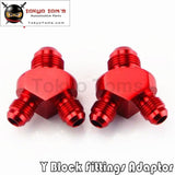 2Pcs Y Block Adapter Fittings Nos An6 Inlet An-6 X 2 Outlet (6-6-6) Red/blue/black