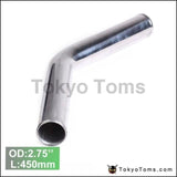 2Pcs/unit 70Mm 2.75 45 Degree L:450 Mm Aluminum Turbo Intercooler Straight Piping Tube Tubing For