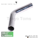 2Pcs/unit 76Mm 3 45 Degree L:450 Mm Aluminum Turbo Intercooler Pipe Straight Tube Tubing For Bmw