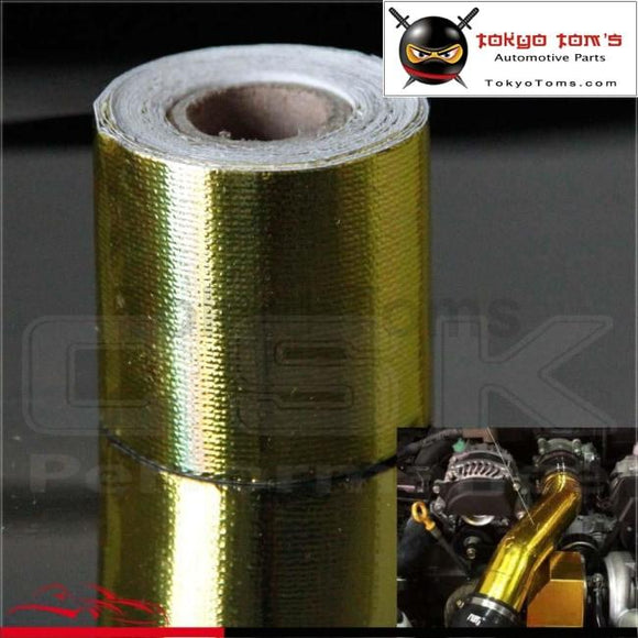 2X15 Roll Self Adhesive Reflective Gold High Temperature Heat Shield Wrap Tape Gold