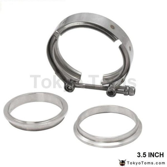 3.5 V-Band Kit Heavy Duty Clamp Flange Set For Exhaust Downpipe Turbo Dump Pipe Parts